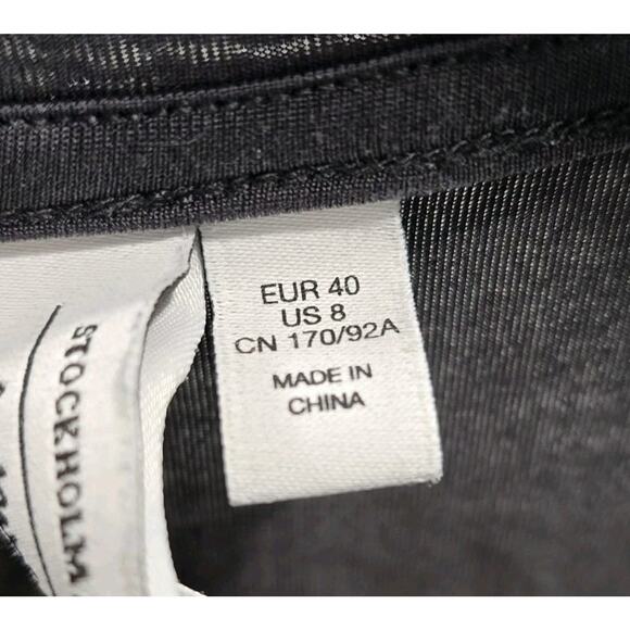 & Other Stories T Shirt Womens Medium 8 Black Blouse Twist Knot Front Stockholm - Picture 4 of 10